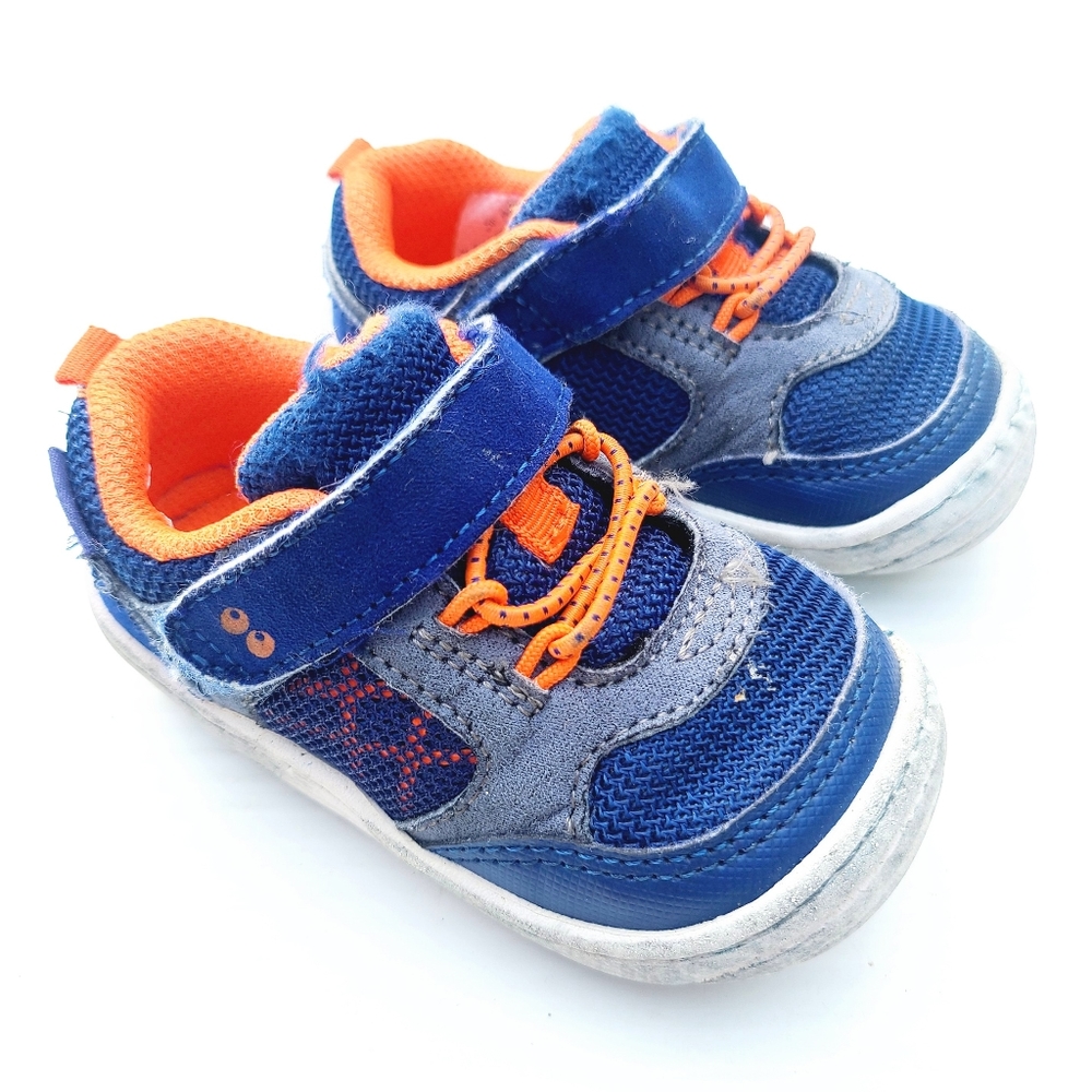 STRIDE RITE Ari toddler sneakers wide fit Blue Hook And Loop Strap Shoes Size 4